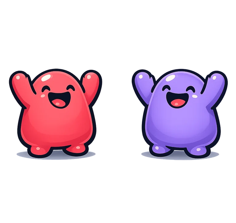 Two DuoLock mascots celebrating together